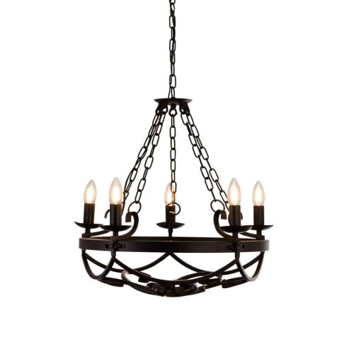 Searchlight 8905-5BK Cartwheel  závěsné svítidlo 5xE14 černé