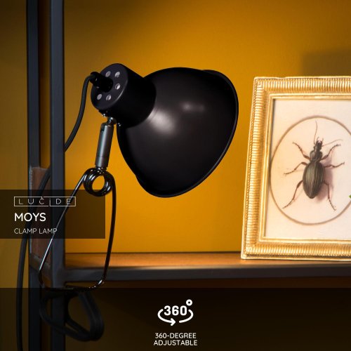 MOYS Clamp Lamp E27/40W Black - obrázek