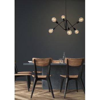 LESTER Pendant 6x E27/40W Black - obrázek