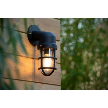 DUDLEY Outside Wall Light Down IP44 E27/60W Black - obrázek