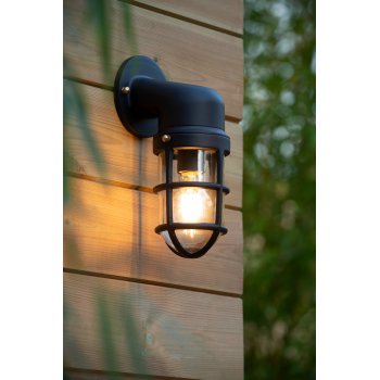 DUDLEY Outside Wall Light Down IP44 E27/60W Black - obrázek