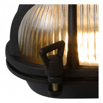 DUDLEY Outside Wall Light Oval IP65 E27/60W Black - obrázek