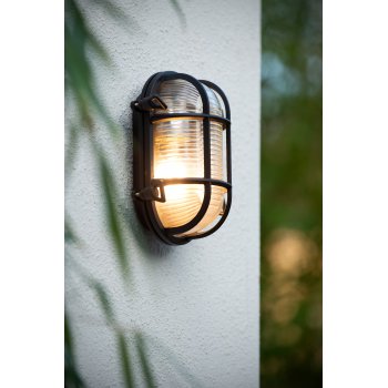 DUDLEY Outside Wall Light Oval IP65 E27/60W Black - obrázek