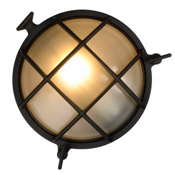 DUDLEY Outside Wall Light Round IP 65 E27/60W Blac - obrázek