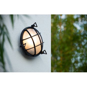 DUDLEY Outside Wall Light Round IP 65 E27/60W Blac - obrázek