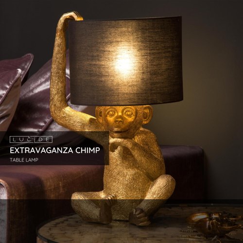 CHIMP Table lamp E14/40W H45cm Black / Gold - obrázek