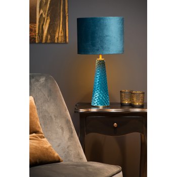 VELVET Table lamp E27/40W H47cm Blue - obrázek