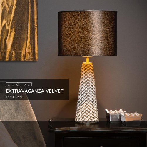 VELVET Table lamp E27/40W H47cm Grey/Black - obrázek