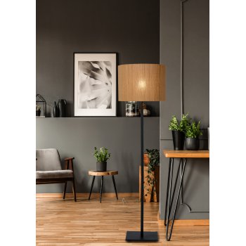 MAGIUS Floorlamp Rattan E27/40W H160 Blackt/nature - obrázek