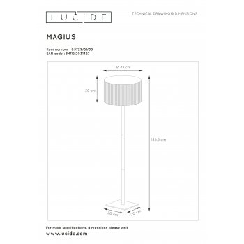 MAGIUS Floorlamp Rattan E27/40W H160 Blackt/nature - obrázek