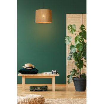 MAGIUS Pendant Rattan E27/40W Black/natur - obrázek