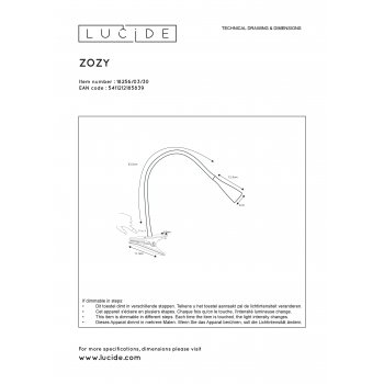 ZOZY Clamp Lamp Led 3W Black - obrázek