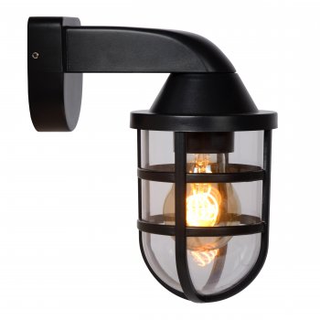 LEWIS Walllight Outside E27 Black - obrázek