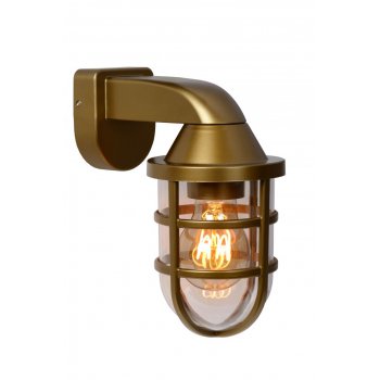 LEWIS Walllight Outside E27 Satin Brass - obrázek