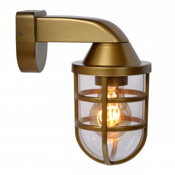 LEWIS Walllight Outside E27 Satin Brass - obrázek