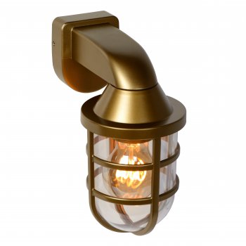 LEWIS Walllight Outside E27 Satin Brass - obrázek