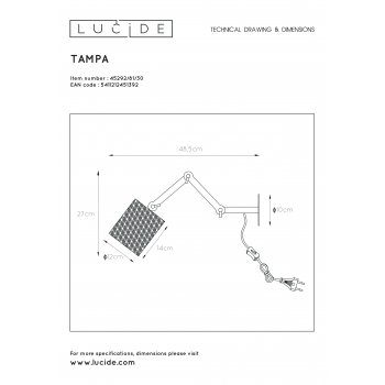 TAMPA Wall Light E27/40W Black - obrázek