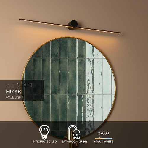 MIZAR Wall Light 90cm LED 10W IP44 Black - obrázek