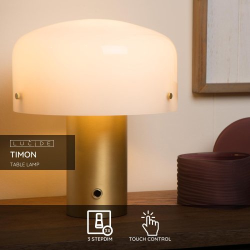 TIMON Table lamp  E27/25W 35cm Matt Gold/Opal - obrázek