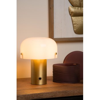 TIMON Table lamp  E14/25W 21cm Matt Gold/Opal - obrázek