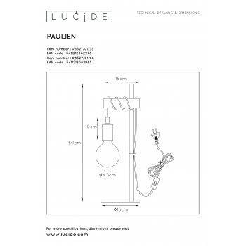 PAULIEN Table Lamp 1xE27 60W Blue - obrázek