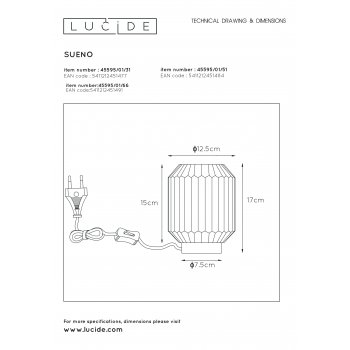 SUENO Table Lamp E14/40W Pink - obrázek