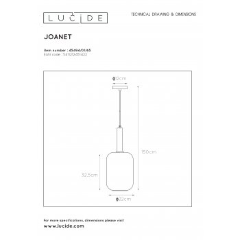 JOANET  Pendant 1xE27 Smoke glass - obrázek