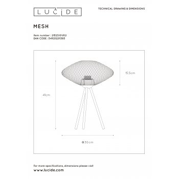 MESH Tablelamp E27/40W Matt gold - obrázek