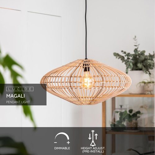 MAGALI Pendant E27/40W Natural Rotan - obrázek