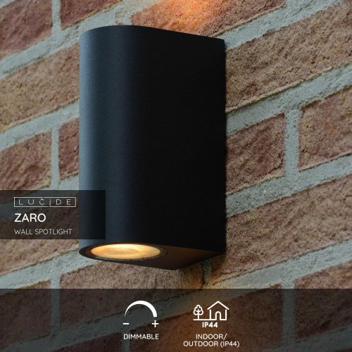 ZARO Ceilig spotlight Bathroom Round 2xGU10 Black - obrázek
