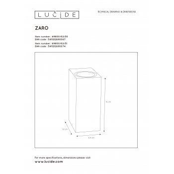 ZARO Ceilig spotlight Bathroom  2xgu  White - obrázek