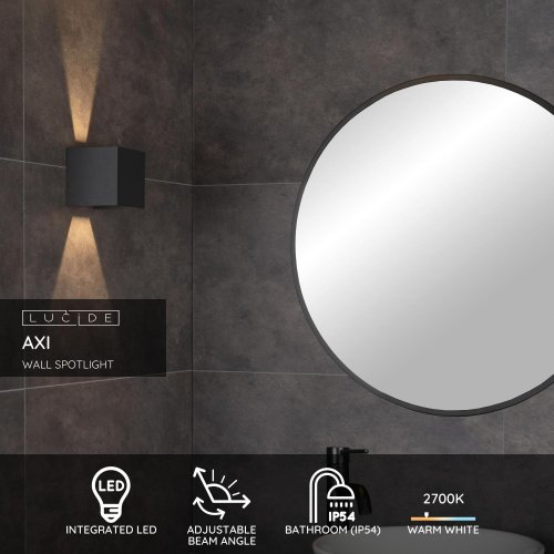 AXI Wall Spotlight Square Bathroom Led Black - obrázek
