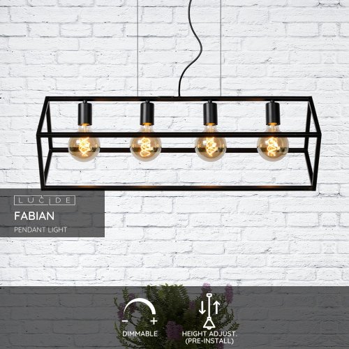 FABIAN Pendant 4xE27 Black - obrázek