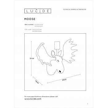 MOOSE Wall light E27/40W White - obrázek