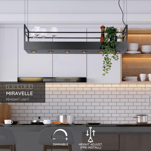 Lucide MIRAVELLE - Pendant light - 6xGU10 - Black - obrázek