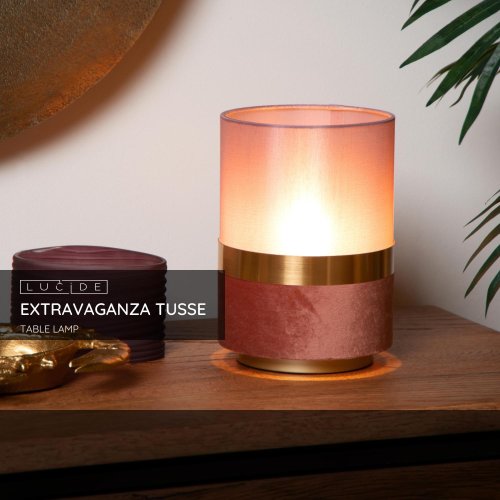 Lucide EXTRAVAGANZA TUSSE - Table lamp - ? 15 cm - 1xE14 - Pink - obrázek