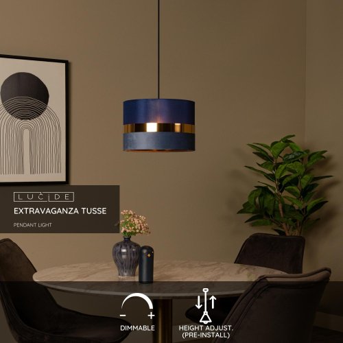 Lucide EXTRAVAGANZA TUSSE - Pendant light - 1xE27 - Blue - obrázek