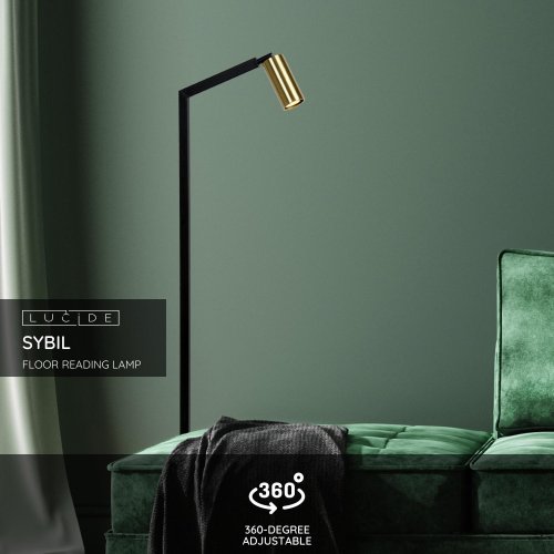SYBIL Floor Lamp Gu10/35W Black/Brass - obrázek