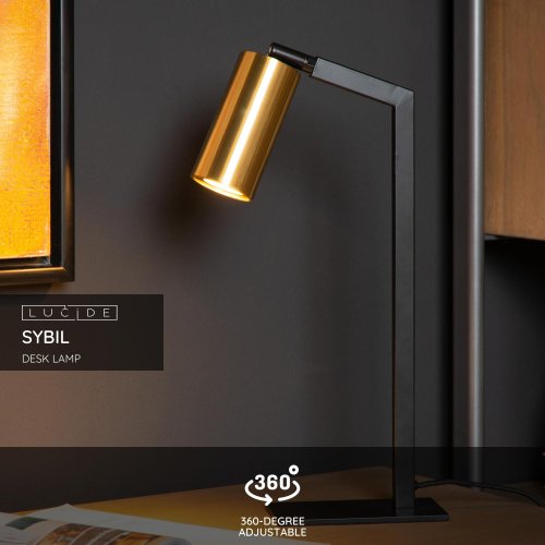 SYBIL Table Lamp Gu10/35W Black/Brass - obrázek
