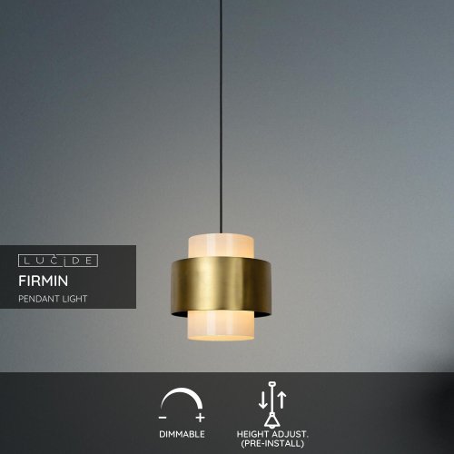 FIRMIN Pendant E27 Messing / Opal Glass - obrázek