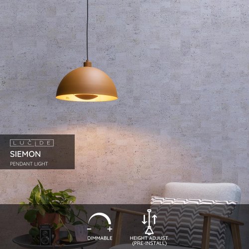 SIEMON Pendant Light E27/40W Ocher Yellow - obrázek