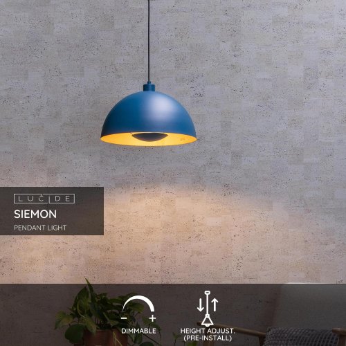 SIEMON Pendant Light E27/40W Petrol Blue - obrázek