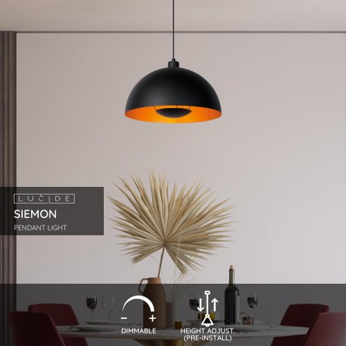 SIEMON Pendant Light E27/40W Black - obrázek
