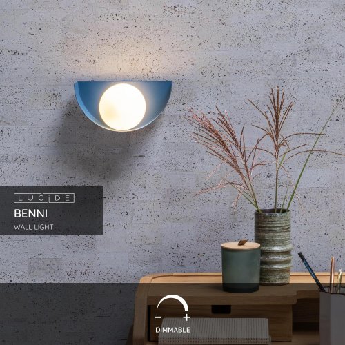 BENNI Wall Light G9/28W Blau/Opal Glass - obrázek