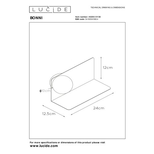 BONNI Wall Light G9/28W Black/Opal Glass - obrázek