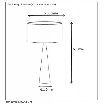 CONOS - Stolní lampa - E27 H63 D35 cm - obrázek