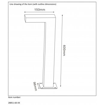 TEXAS Post IP44 H40 L60 LED  28851/60/30 - obrázek