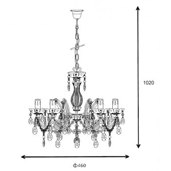 ARABESQUE Chandelier 5xE14/40W Black  78351/05/30 - obrázek