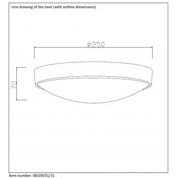 LEX ceiling light 1xE27 D23cm White  08109/01/31 - obrázek