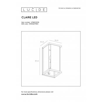 CLAIRE-LED Wandlicht + IR IP54 - obrázek